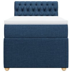 Boxspringbett mit Matratze Blau 90x190 cm Stoff