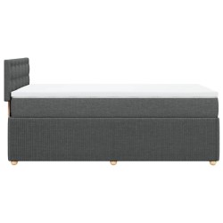 Boxspringbett mit Matratze Dunkelgrau 90x190 cm Stoff