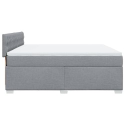 Boxspringbett mit Matratze Hellgrau 180x200 cm Stoff