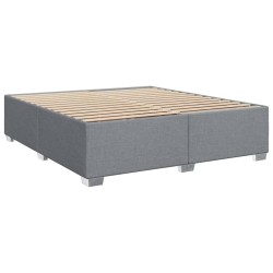 Boxspringbett mit Matratze Hellgrau 180x200 cm Stoff