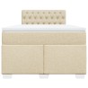 Boxspringbett mit Matratze Creme 120x190 cm Stoff