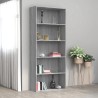 Bücherregal 5 Fächer Grau Sonoma 80x30x189 cm Holzwerkstoff