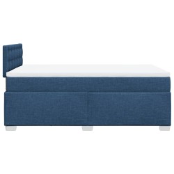 Boxspringbett mit Matratze Blau 120x190 cm Stoff