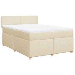 Boxspringbett mit Matratze Creme 140x200 cm Stoff