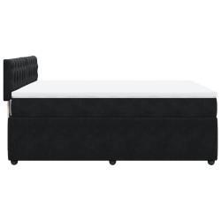 Boxspringbett mit Matratze Schwarz 140x200 cm Samt