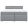 Boxspringbett mit Matratze Hellgrau 200x200 cm Stoff