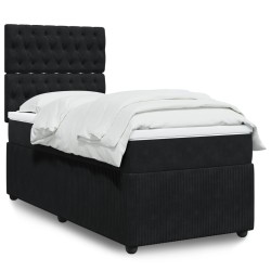 Boxspringbett mit Matratze Schwarz 90x190 cm Samt