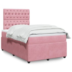 Boxspringbett mit Matratze Rosa 120x190 cm Samt