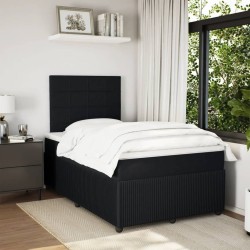 Boxspringbett mit Matratze Schwarz 120x200 cm Samt