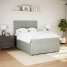 Boxspringbett mit Matratze Hellgrau 140x200 cm Samt