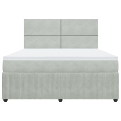 Boxspringbett mit Matratze Hellgrau 180x200 cm Samt