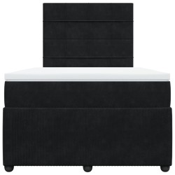 Boxspringbett mit Matratze Schwarz 120x190 cm Samt