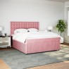 Boxspringbett mit Matratze Rosa 180x200 cm Samt