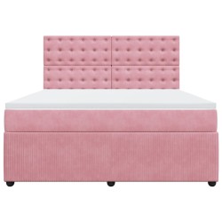 Boxspringbett mit Matratze Rosa 180x200 cm Samt