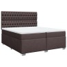 Boxspringbett mit Matratze Dunkelbraun 200x200 cm Stoff