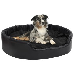 Hundebett Schwarz 99x89x21 cm Plüsch und Kunstleder