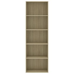 Bücherregal 5 Fächer Sonoma-Eiche 60x30x189 cm Holzwerkstoff