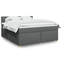 Boxspringbett mit Matratze Dunkelgrau 180x200 cm Stoff