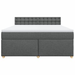 Boxspringbett mit Matratze Dunkelgrau 180x200 cm Stoff