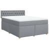 Boxspringbett mit Matratze Hellgrau 160x200 cm Stoff