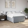 Boxspringbett mit Matratze Hellgrau 160x200 cm Stoff