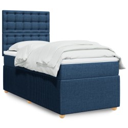 Boxspringbett mit Matratze Blau 90x190 cm Stoff