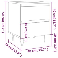 Nachttische 2 Stk. Grau Sonoma 40x35x50 cm Holzwerkstoff