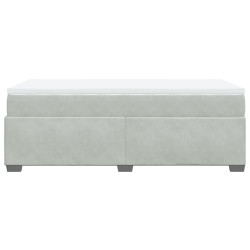 Boxspringbett mit Matratze Hellgrau 90x190 cm Samt