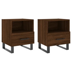 Nachttische 2Stk. Braun Eichen-Optik 40x35x47,5cm Holzwerkstoff