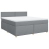 Boxspringbett mit Matratze Hellgrau 180x200 cm Stoff