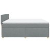 Boxspringbett mit Matratze Hellgrau 180x200 cm Stoff