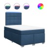 Boxspringbett mit Matratze Blau 120x190 cm Stoff