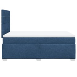 Boxspringbett mit Matratze Blau 120x190 cm Stoff