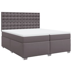 Boxspringbett mit Matratze Grau 200x200 cm Kunstleder