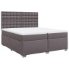 Boxspringbett mit Matratze Grau 200x200 cm Kunstleder