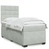 Boxspringbett mit Matratze Hellgrau 90x190 cm Samt