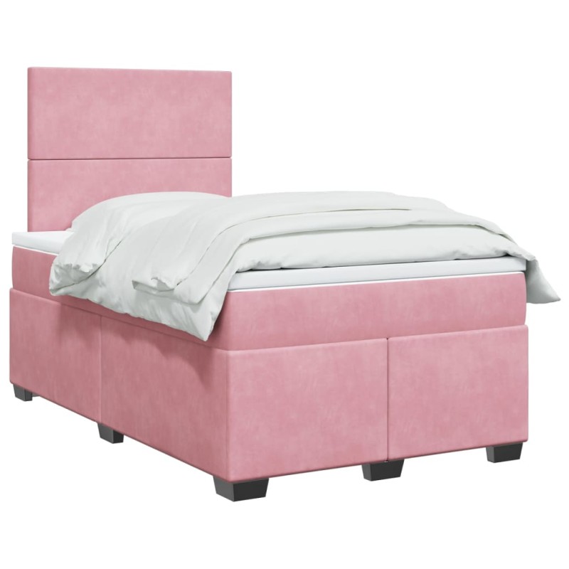 Boxspringbett mit Matratze Rosa 120x200 cm Samt