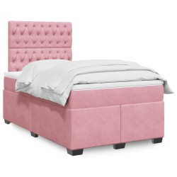 Boxspringbett mit Matratze Rosa 120x190 cm Samt