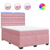 Boxspringbett mit Matratze Rosa 140x200 cm Samt