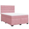 Boxspringbett mit Matratze Rosa 140x200 cm Samt