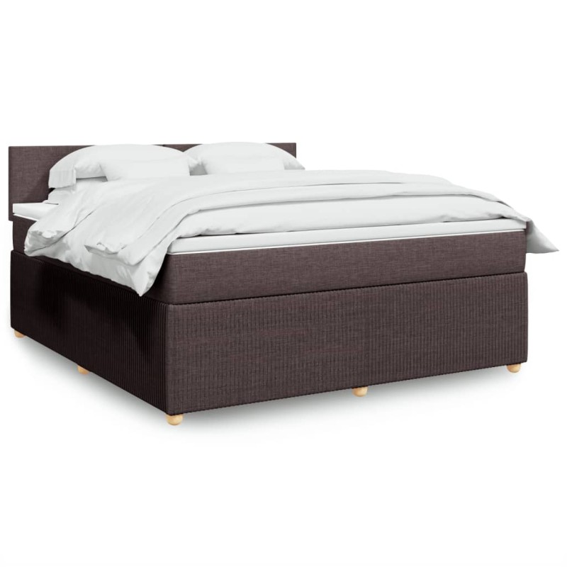 Boxspringbett mit Matratze Dunkelbraun 180x200 cm Stoff