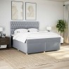 Boxspringbett mit Matratze Hellgrau 180x200 cm Stoff