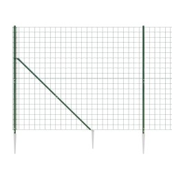 Maschendrahtzaun mit Bodenhülsen Grün 2x25 m