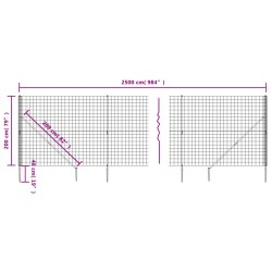 Maschendrahtzaun mit Bodenhülsen Grün 2x25 m