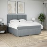 Boxspringbett mit Matratze Hellgrau 180x200 cm Stoff