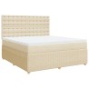 Boxspringbett mit Matratze Creme 180x200 cm Stoff