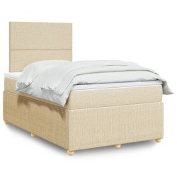 Boxspringbett mit Matratze Creme 120x200 cm Stoff