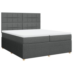 Boxspringbett mit Matratze Dunkelgrau 200x200 cm Stoff