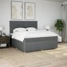 Boxspringbett mit Matratze Dunkelgrau 200x200 cm Stoff