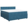 Boxspringbett mit Matratze Blau 200x200 cm Samt